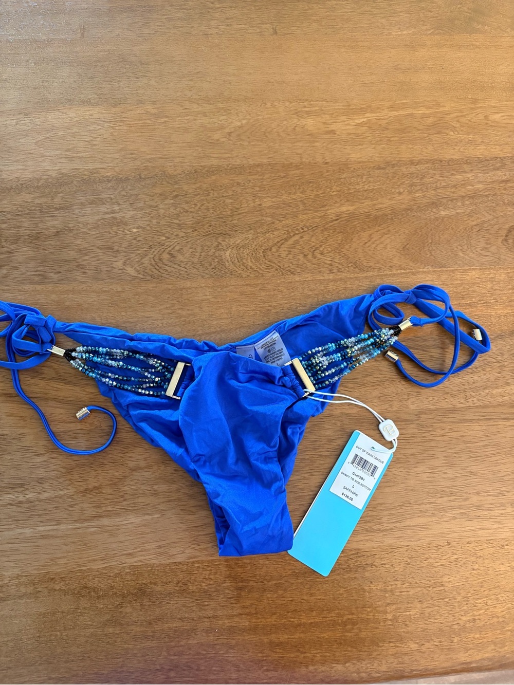 Beach Bunny Royal Blue Beaded Side-Tie One Piece